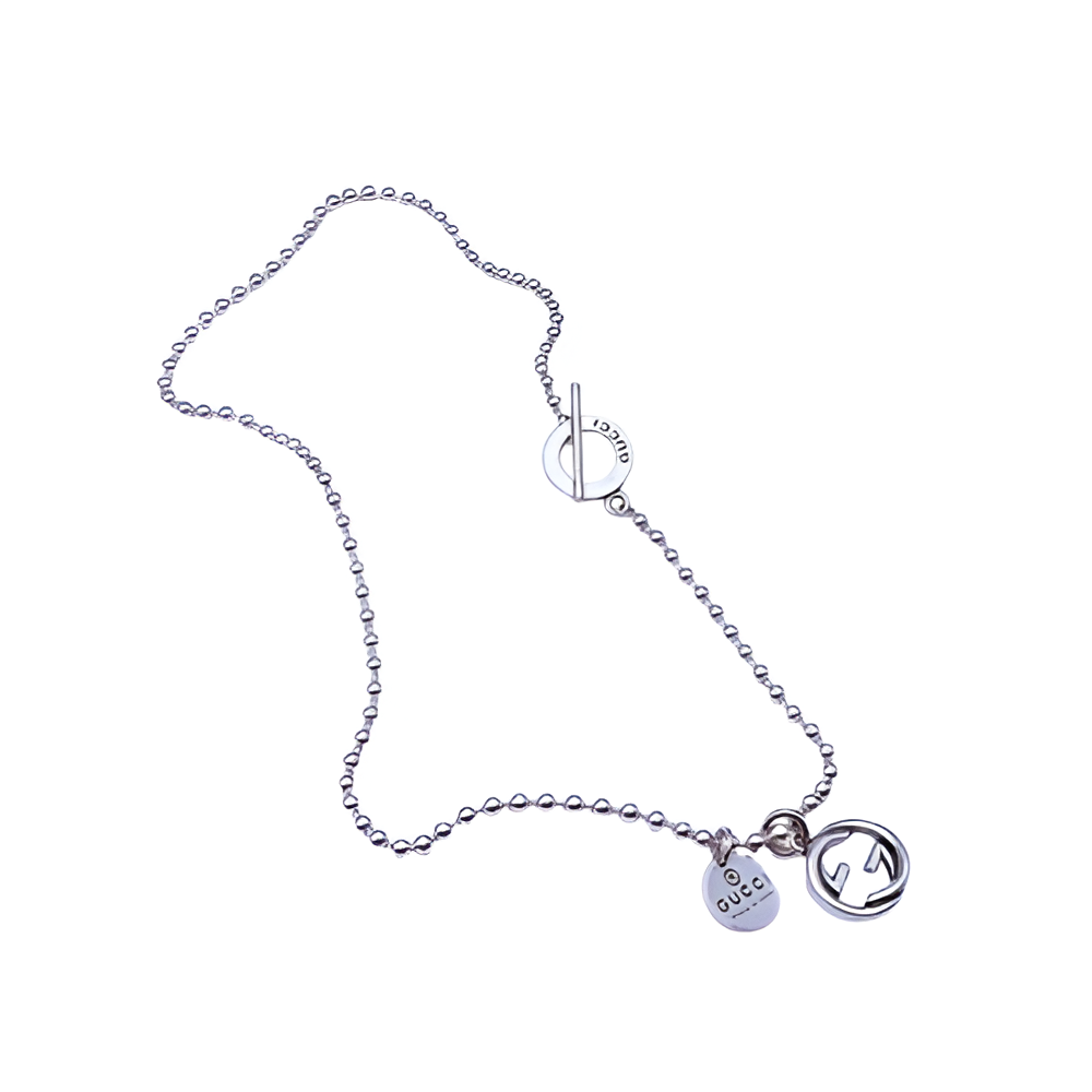 Gucci Silver Charm Pendant Necklace