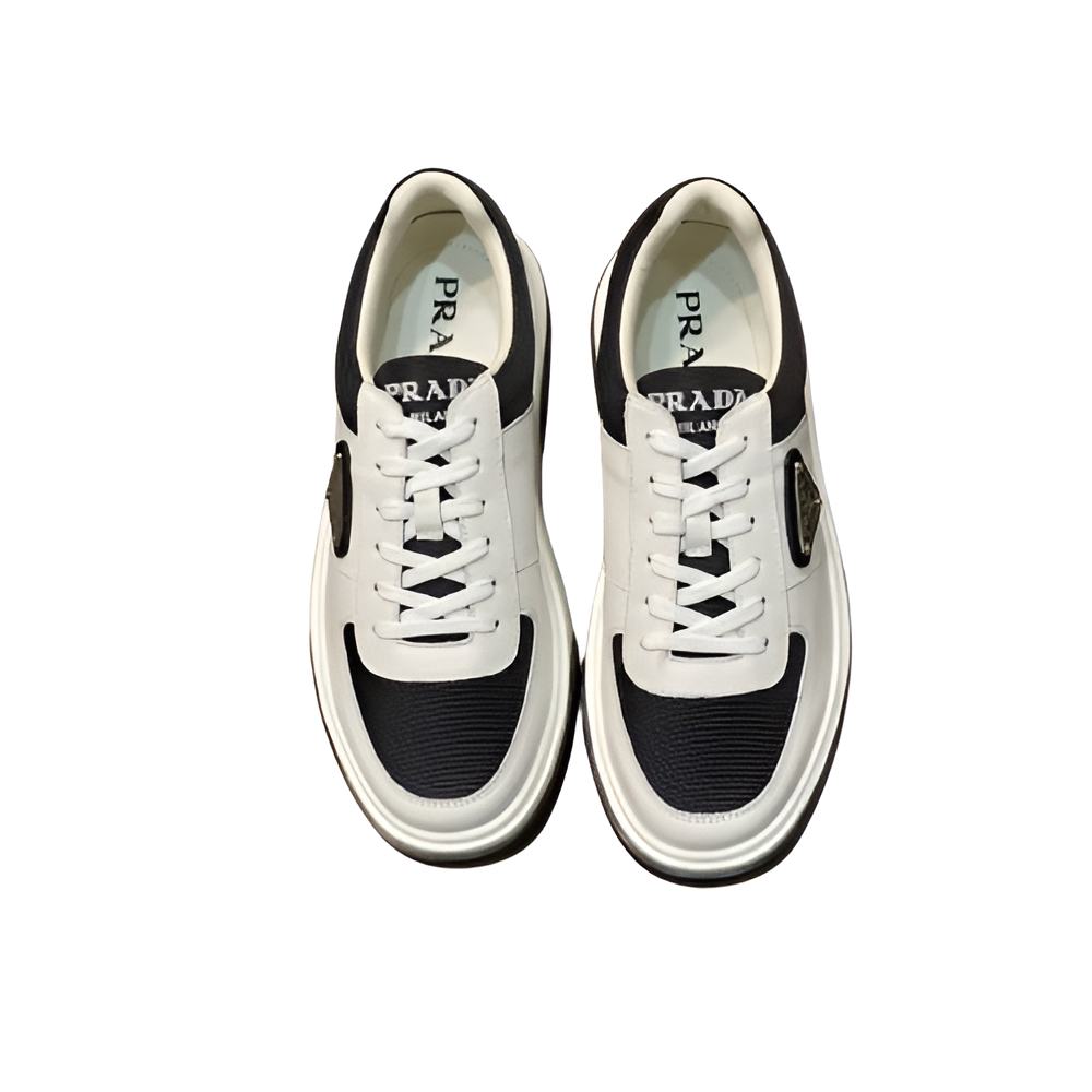 PRADA Men's Black & White Contrast Sneakers
