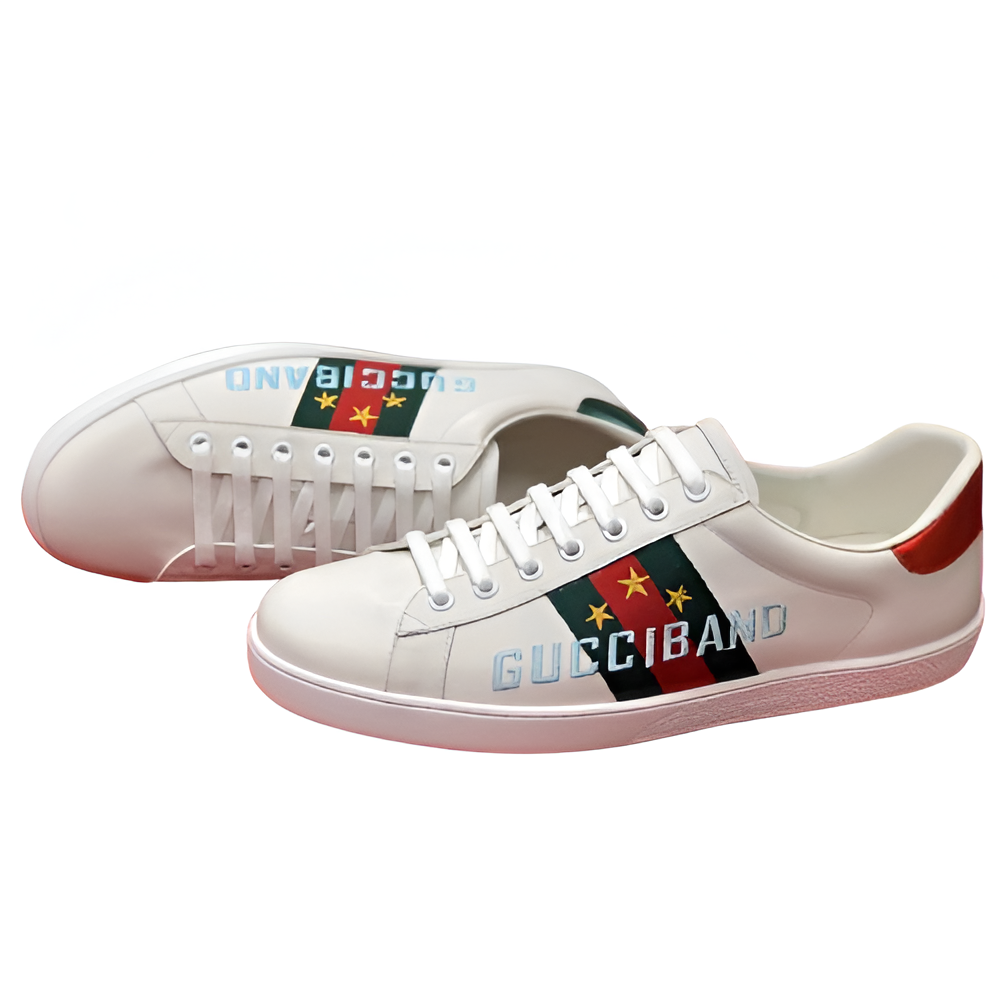 GUCCI Men's 'Gucci Band' White Leather Sneakers