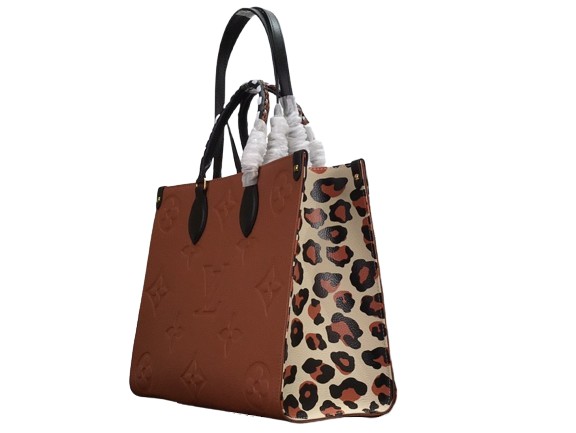 Louis Vuitton brown embossed tote bag