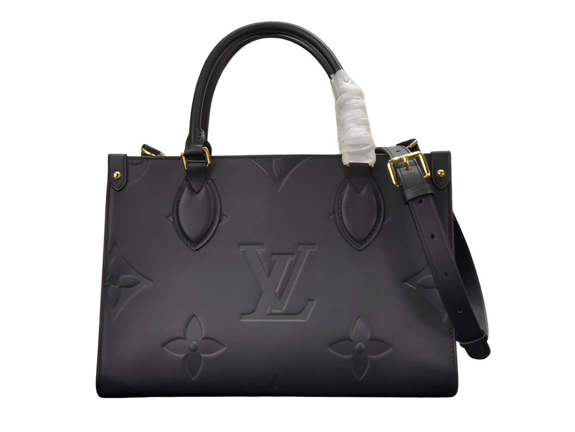 Louis Vuitton black embossed handbag