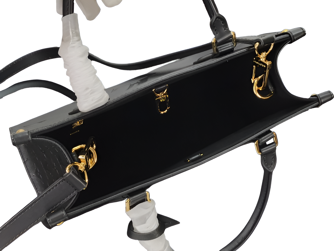 Louis Vuitton black embossed handbag