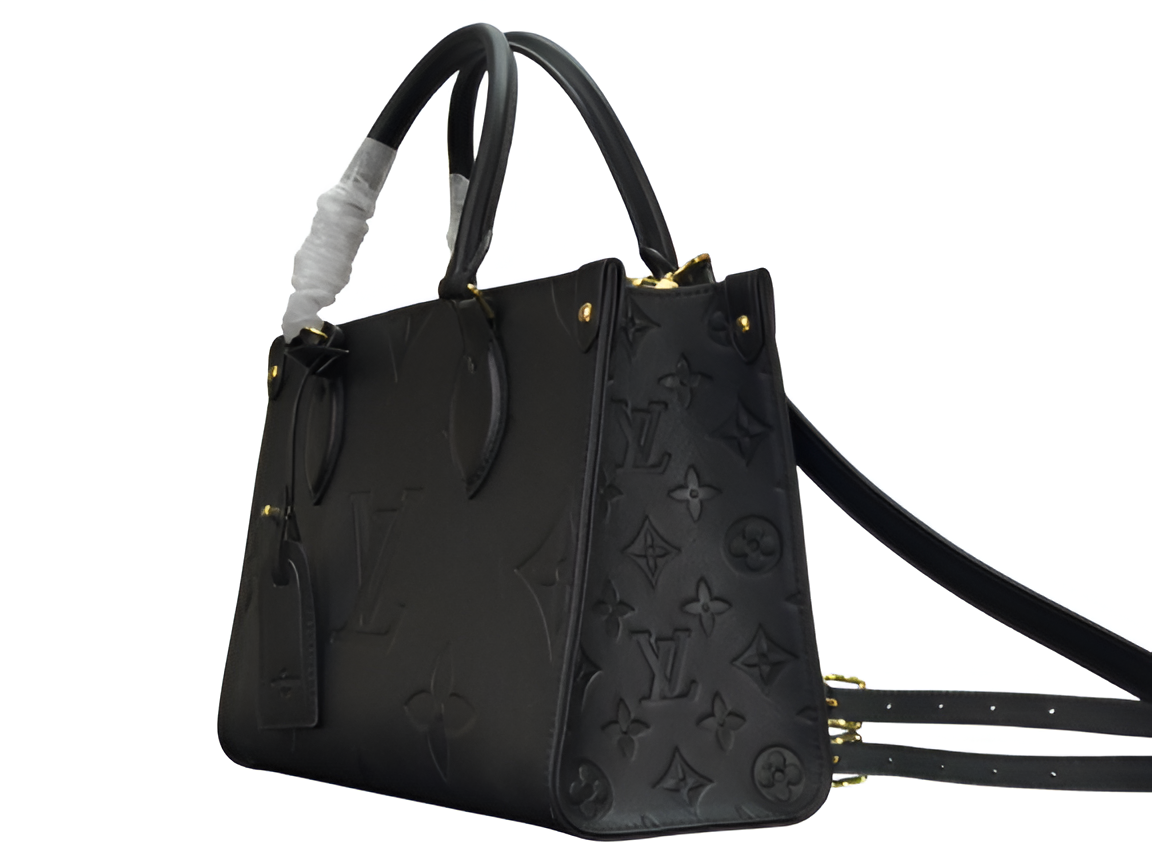 Louis Vuitton black embossed handbag