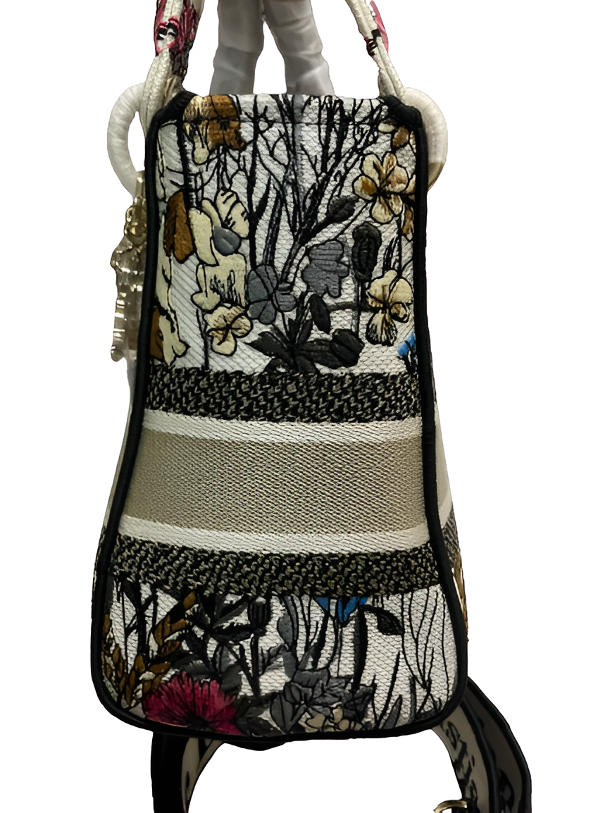 DIOR Floral Embroidered Mini Tote Bag