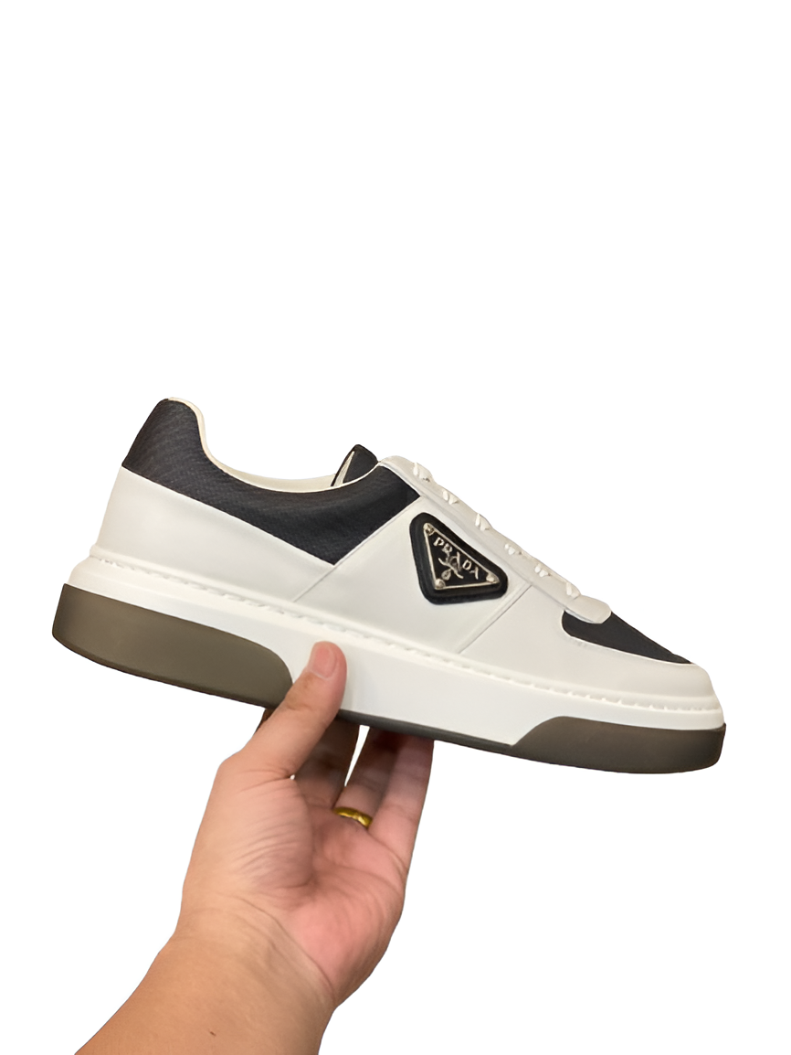 PRADA Men's Black & White Contrast Sneakers