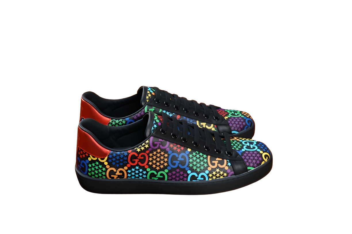 GUCCI Men's Multicolor Print Sneakers