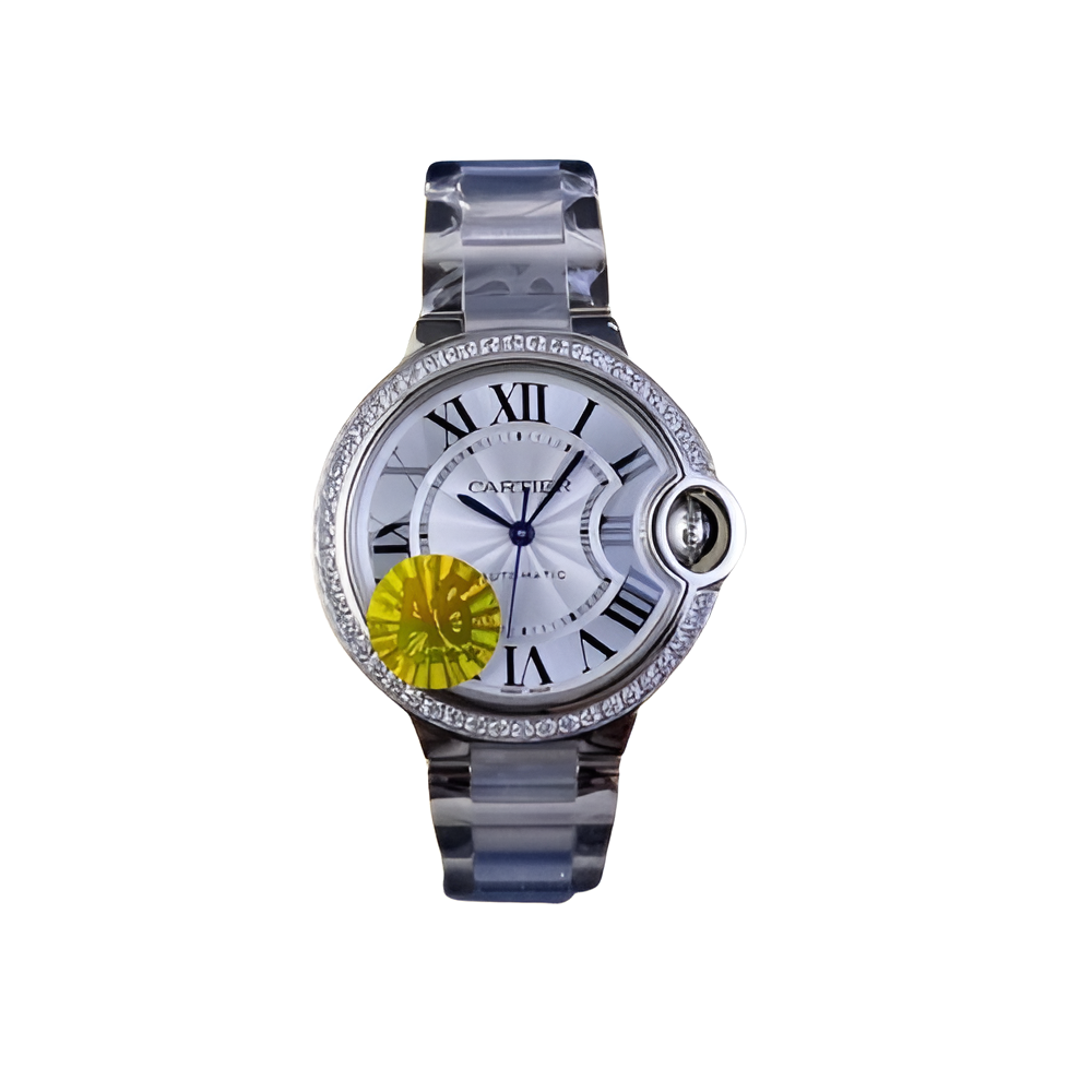 Cartier Ballon Bleu de Cartier Stainless Steel with Diamond Bezel