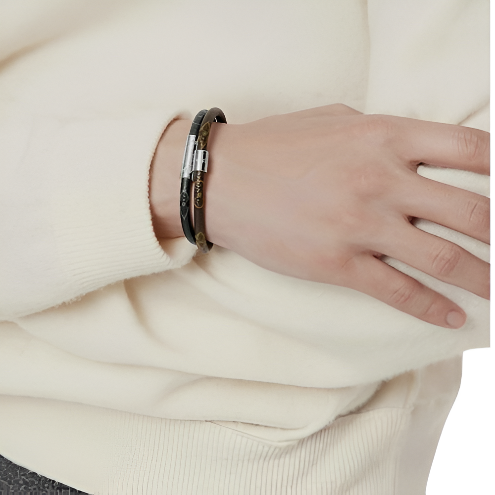 Louis Vuitton Leather Double Wrap Bracelet