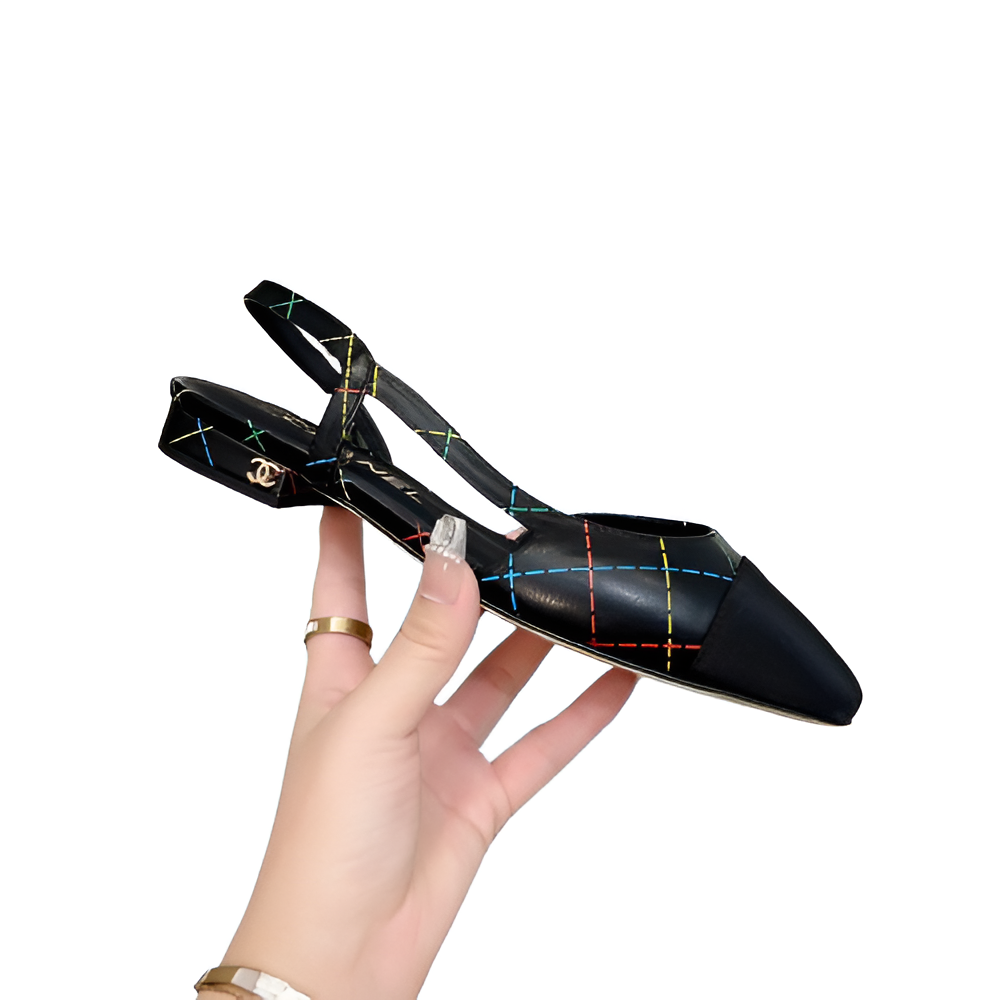 CHANEL Women's Slingback Flats (Black Edition)