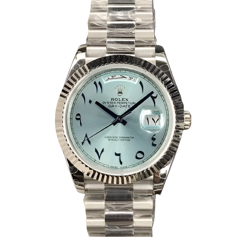 Rolex Day-Date – Arabic Ice Blue Dial Stainless Steel