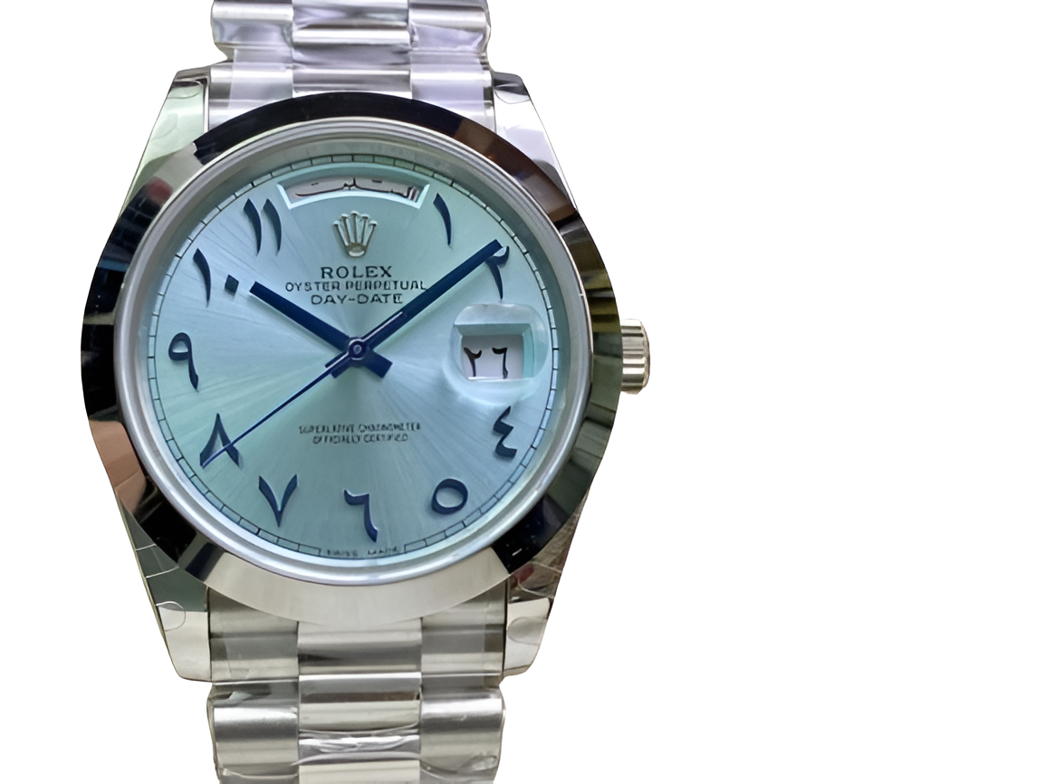 Rolex Day-Date – Arabic Ice Blue Dial Stainless Steel