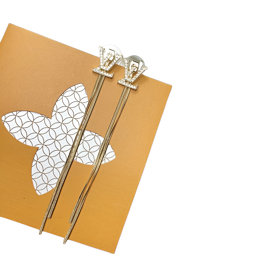 LV Tassel Earrings - Gold & Crystal