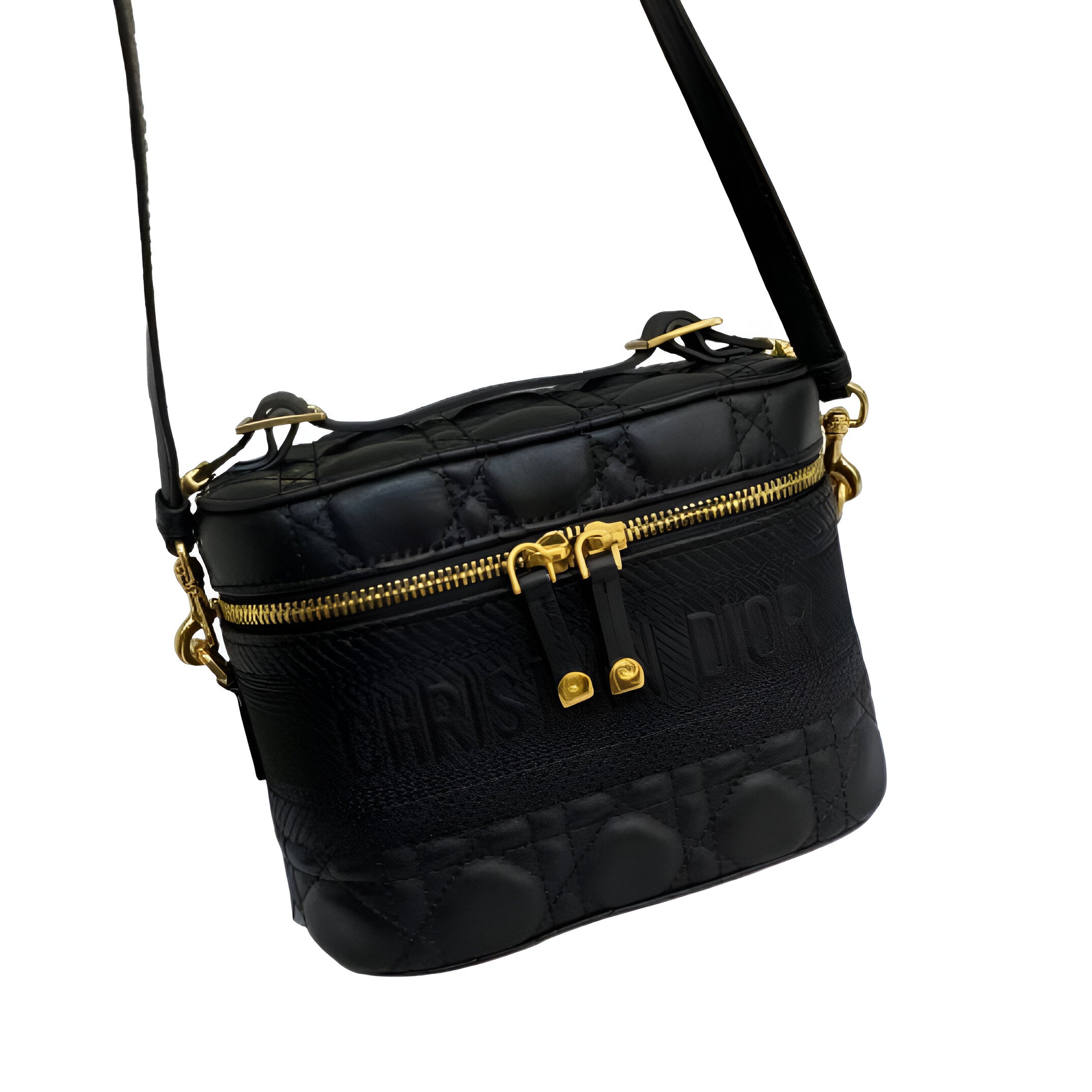 DIOR Black Leather Vanity Crossbody Bag
