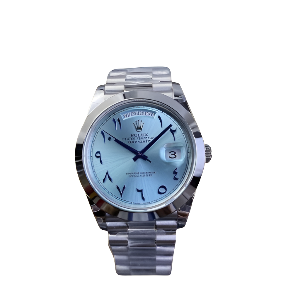 Rolex Day-Date – Arabic Ice Blue Dial Stainless Steel