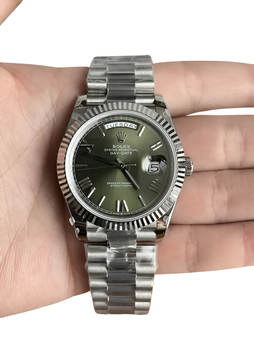 Rolex Day-Date – Olive Green Dial Stainless Steel