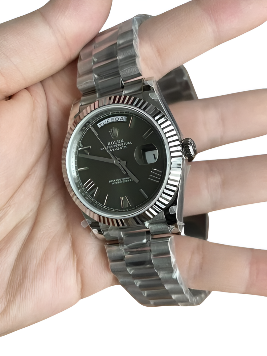 Rolex Day-Date – Olive Green Dial Stainless Steel