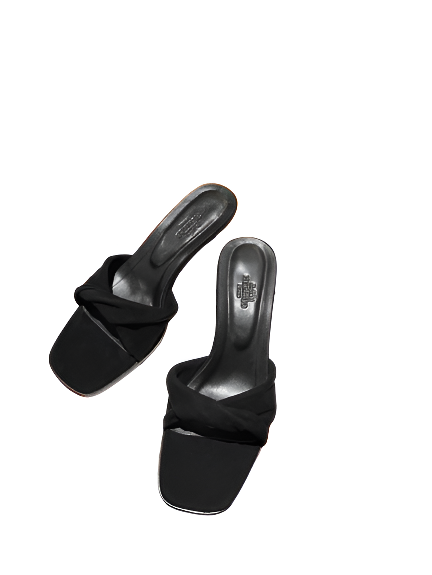 Hermes Women's Black Heeled Sandals