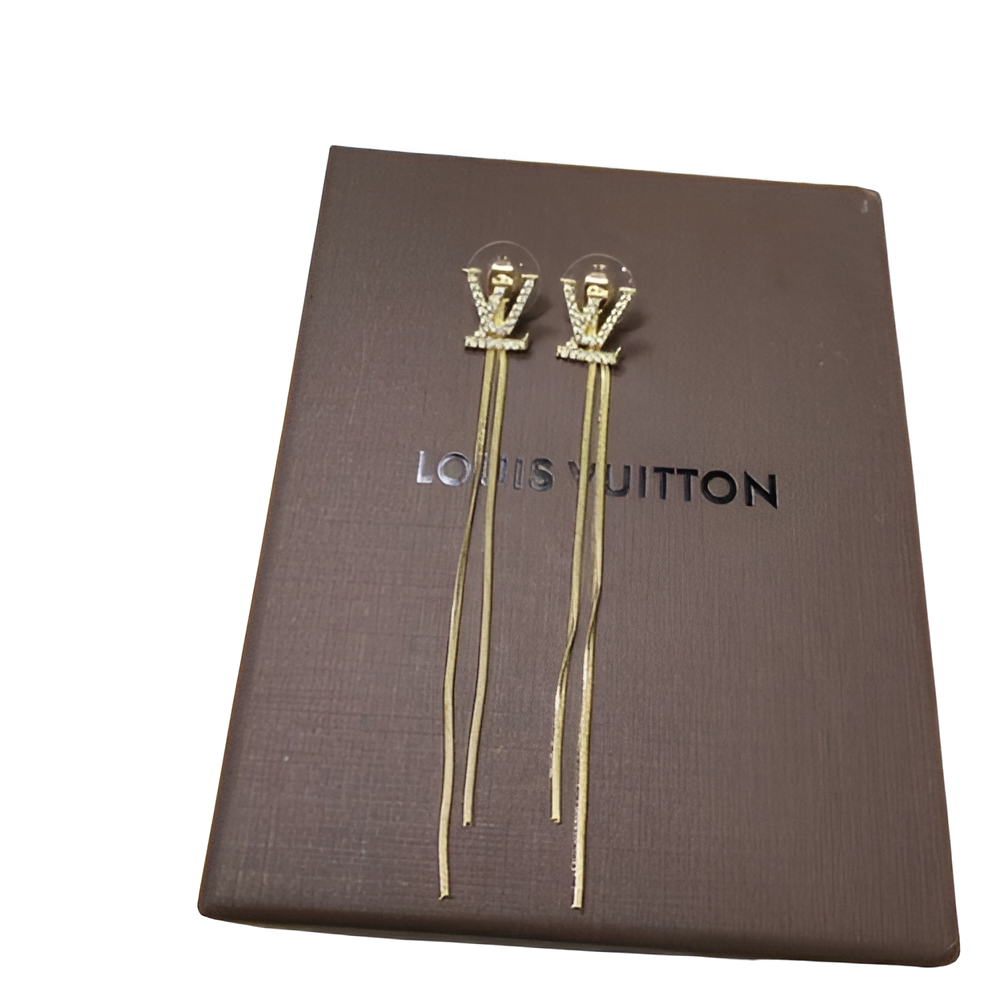LV Tassel Earrings - Gold & Crystal