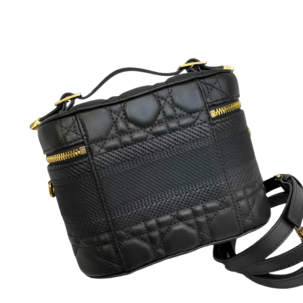 DIOR Black Leather Vanity Crossbody Bag