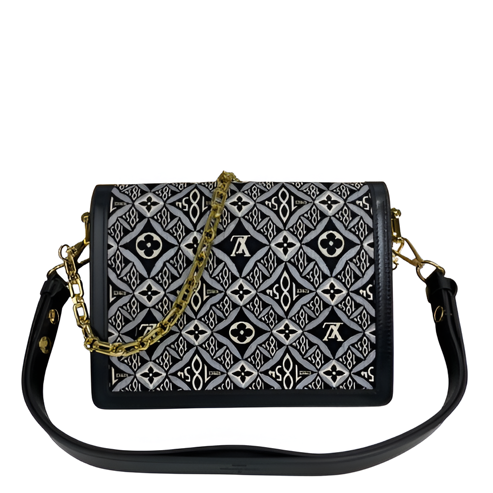 Louis Vuitton black and white patterned crossbody bag