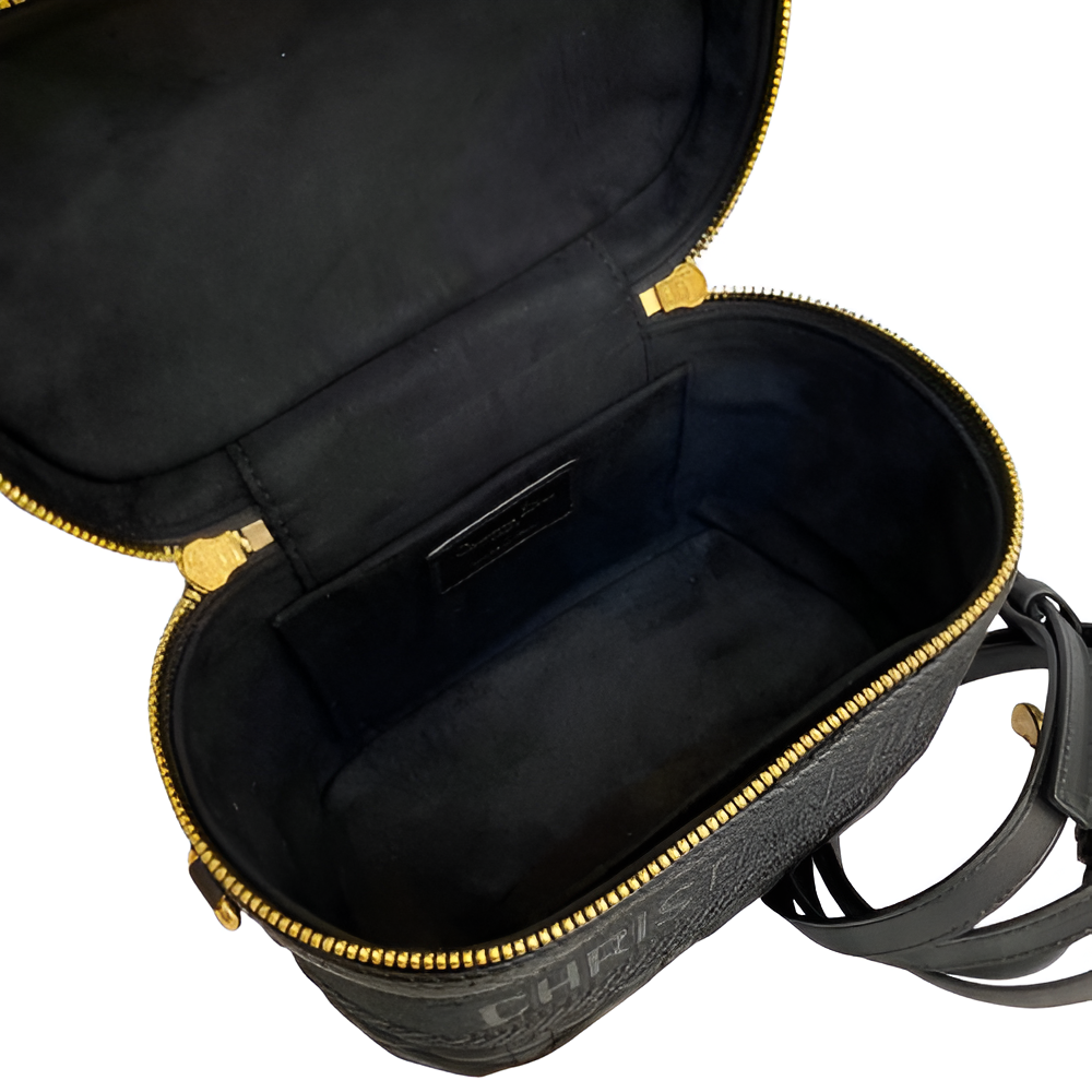 DIOR Black Leather Vanity Crossbody Bag