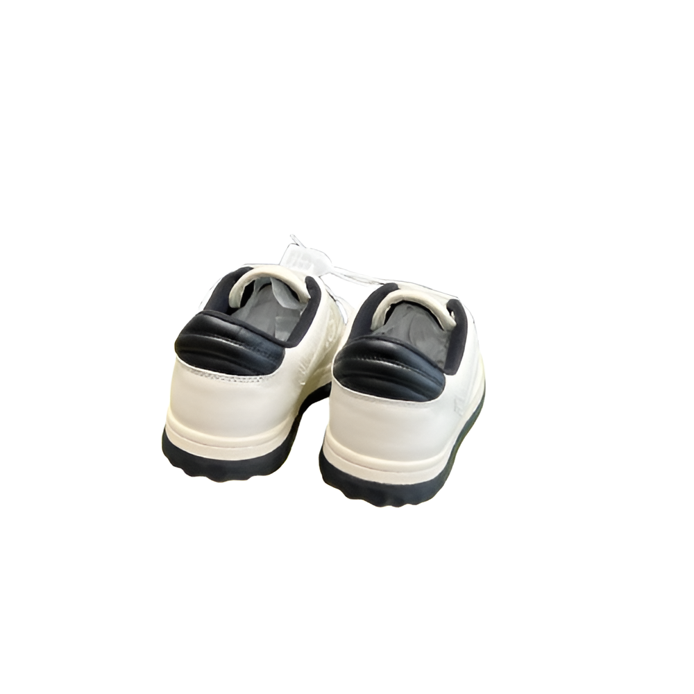 GUCCI Women's Black and White Sneakers with Embossed Logo