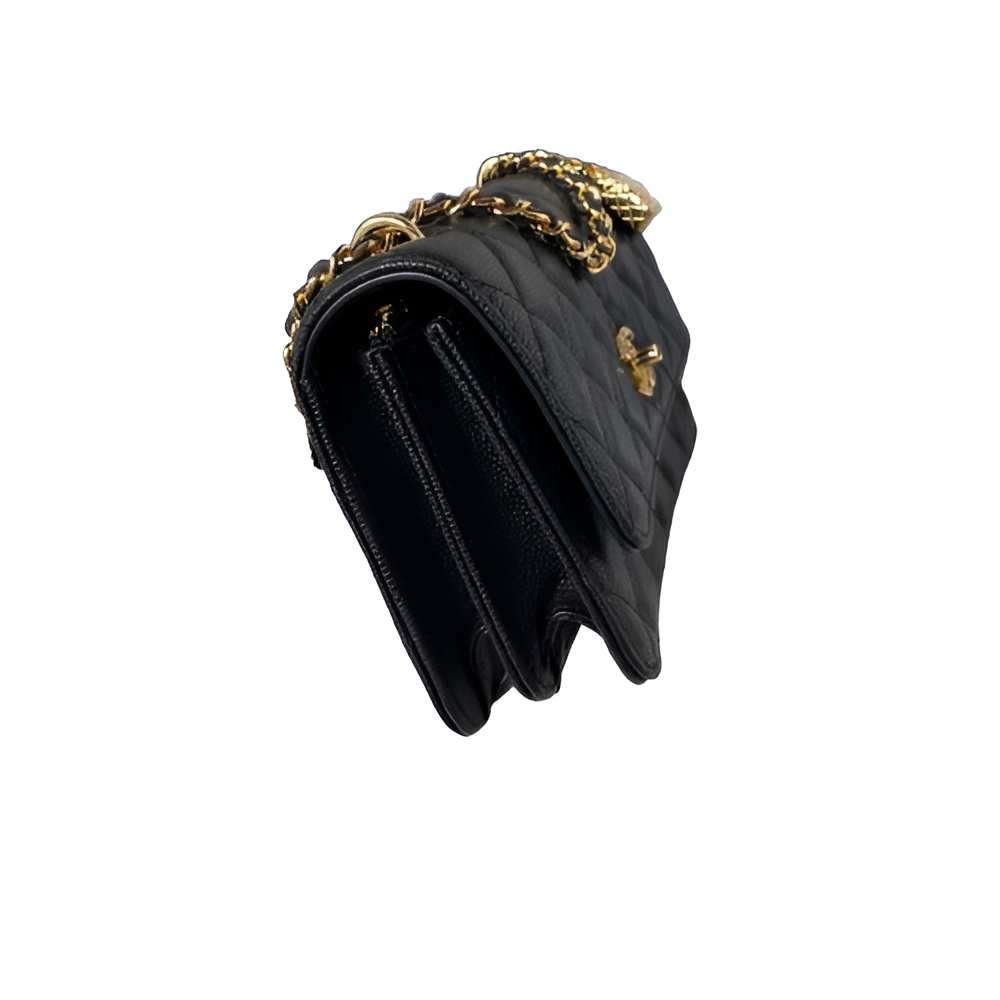 Chanel-Inspired Quilted Crossbody Bag with Chain Charm