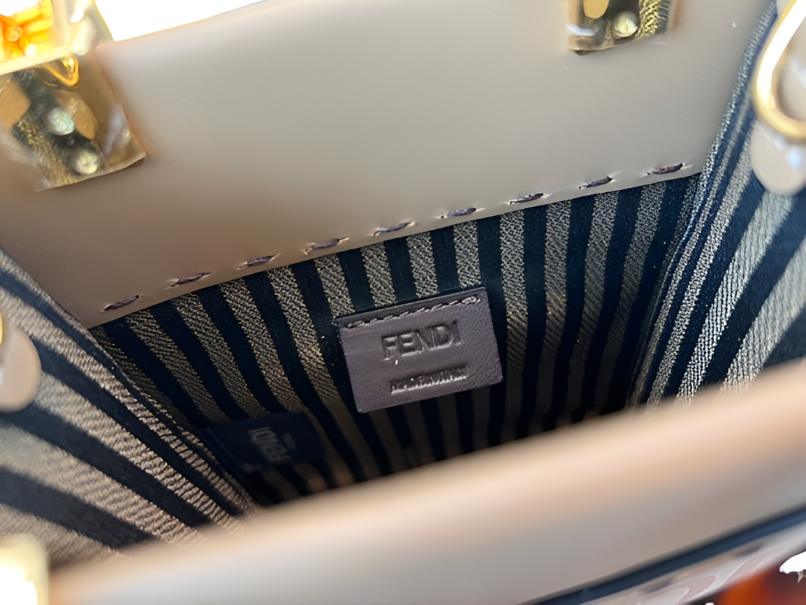 Fendi Taupe Mini Box Tote Bag