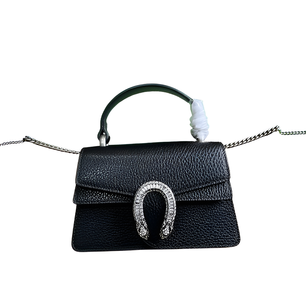 GUCCI Mini Dionysus Black Leather Bag