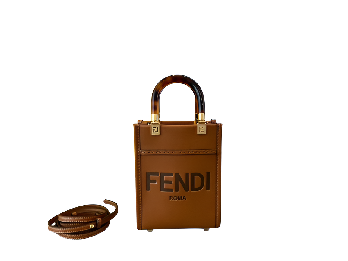 Fendi Brown Mini Box Tote Bag
