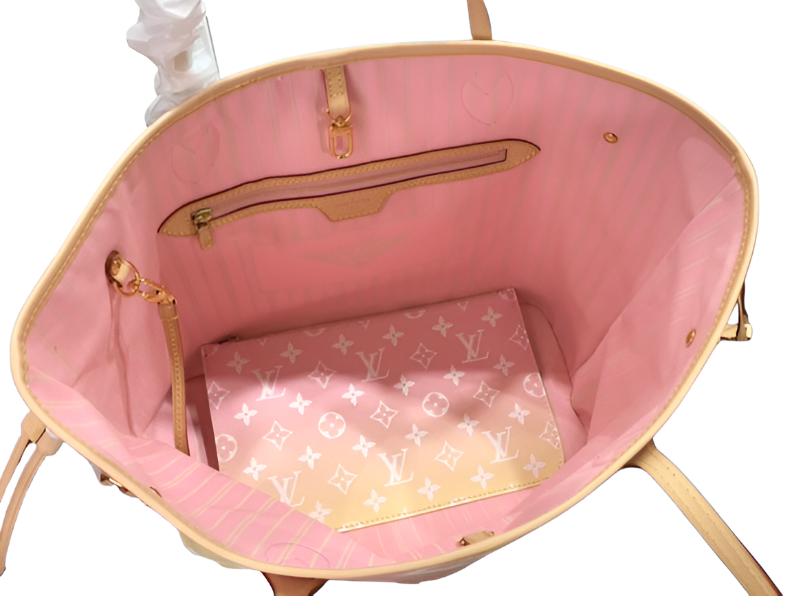 Louis Vuitton ombré pink and cream tote bag
