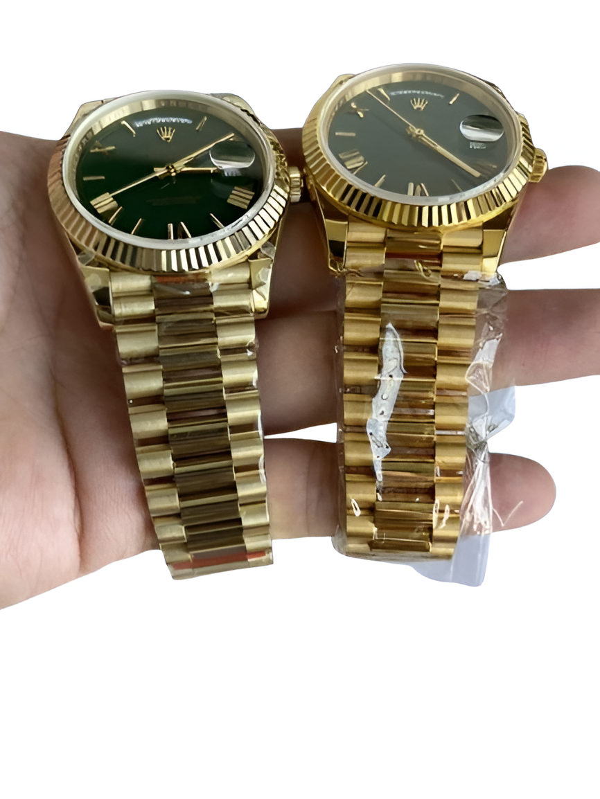 Rolex Day-Date Yellow Gold Green Dial Watch