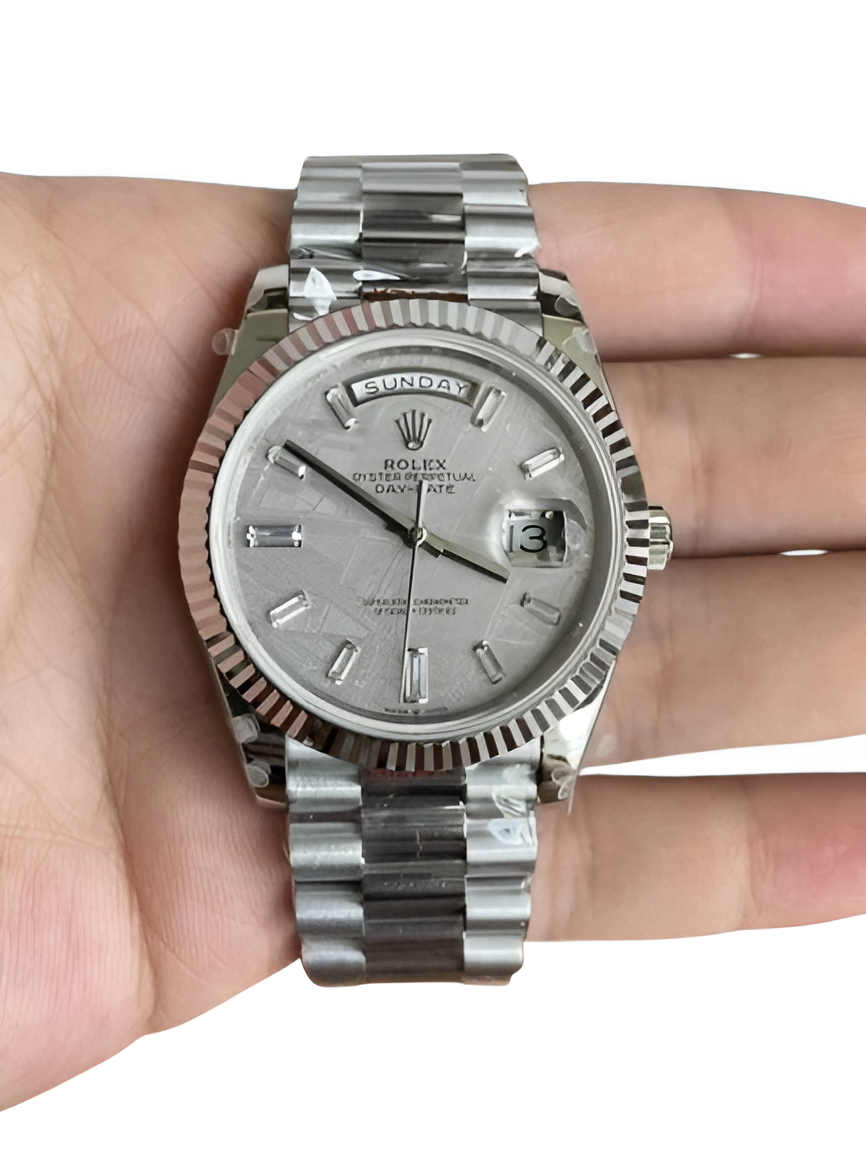 Rolex Day-Date Platinum Silver Dial Watch