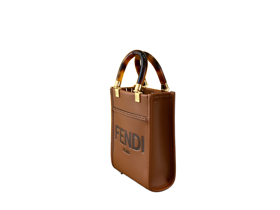 Fendi Brown Mini Box Tote Bag