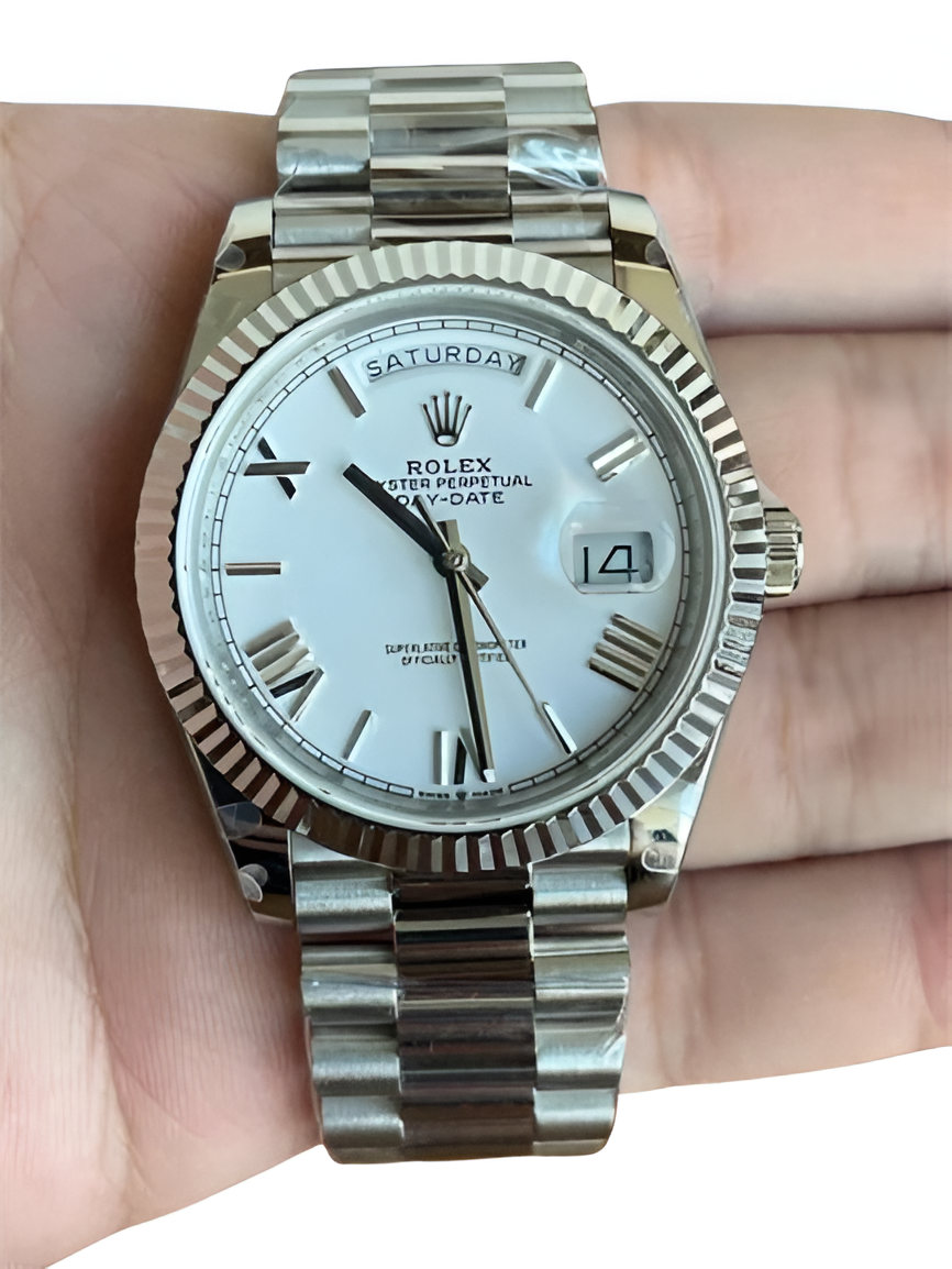 Rolex Day-Date White Dial Platinum Watch