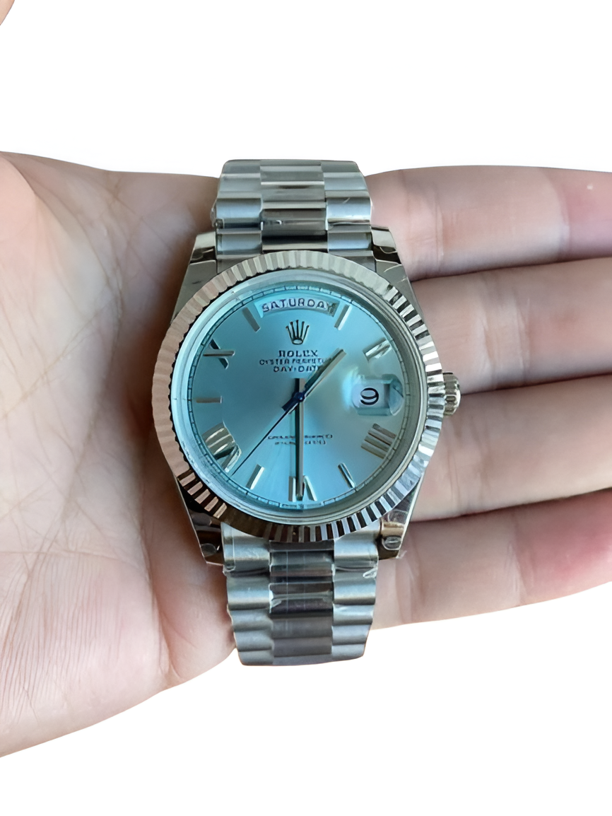 Rolex Day-Date Platinum Ice Blue Dial Watch