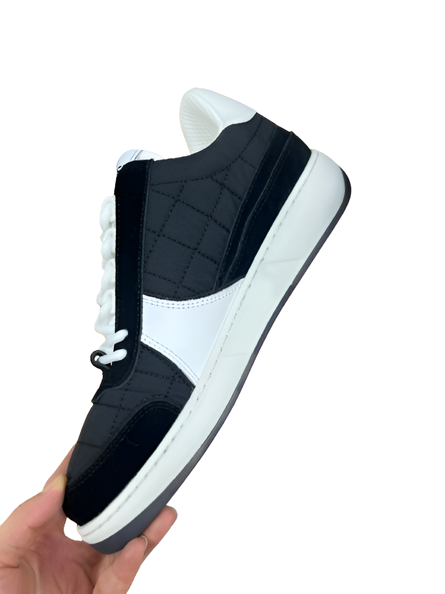 CHANEL Men's Quilted Black & White Sneakers