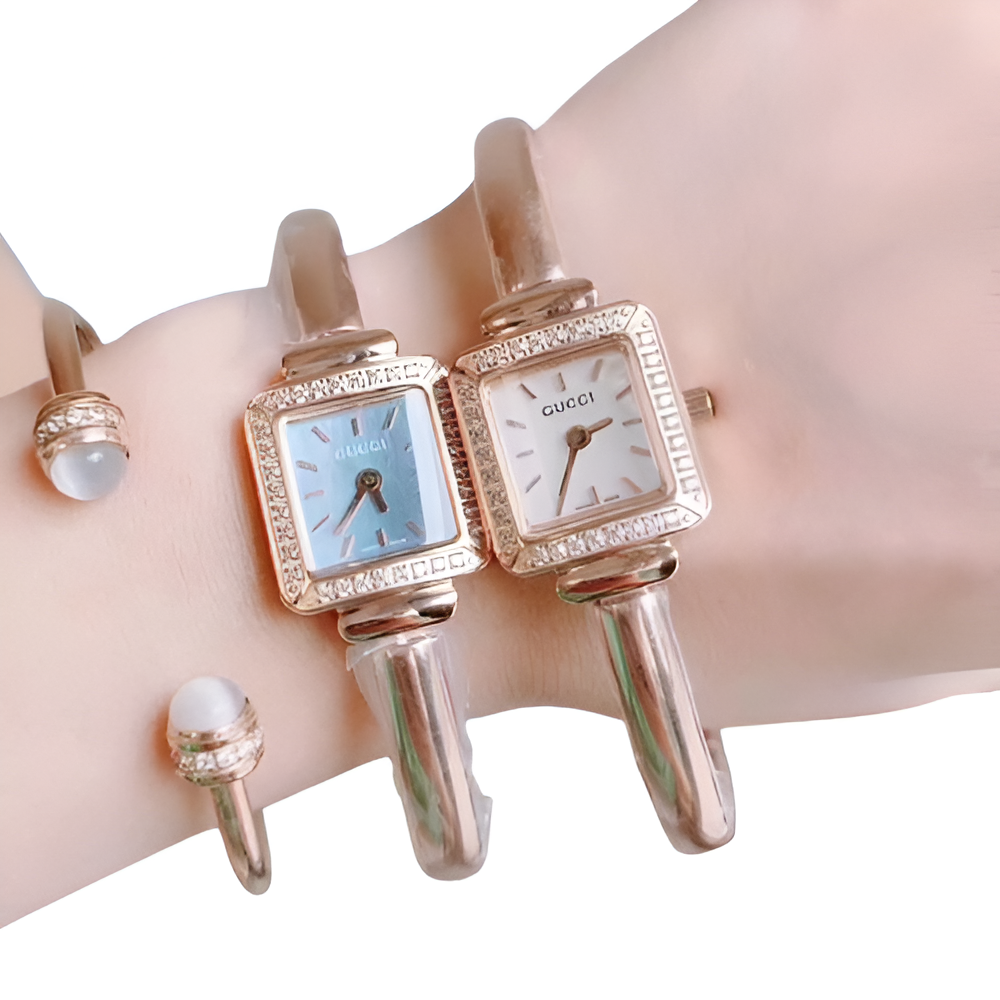 Twin Glam Bangle Watch Set - Women's Edition