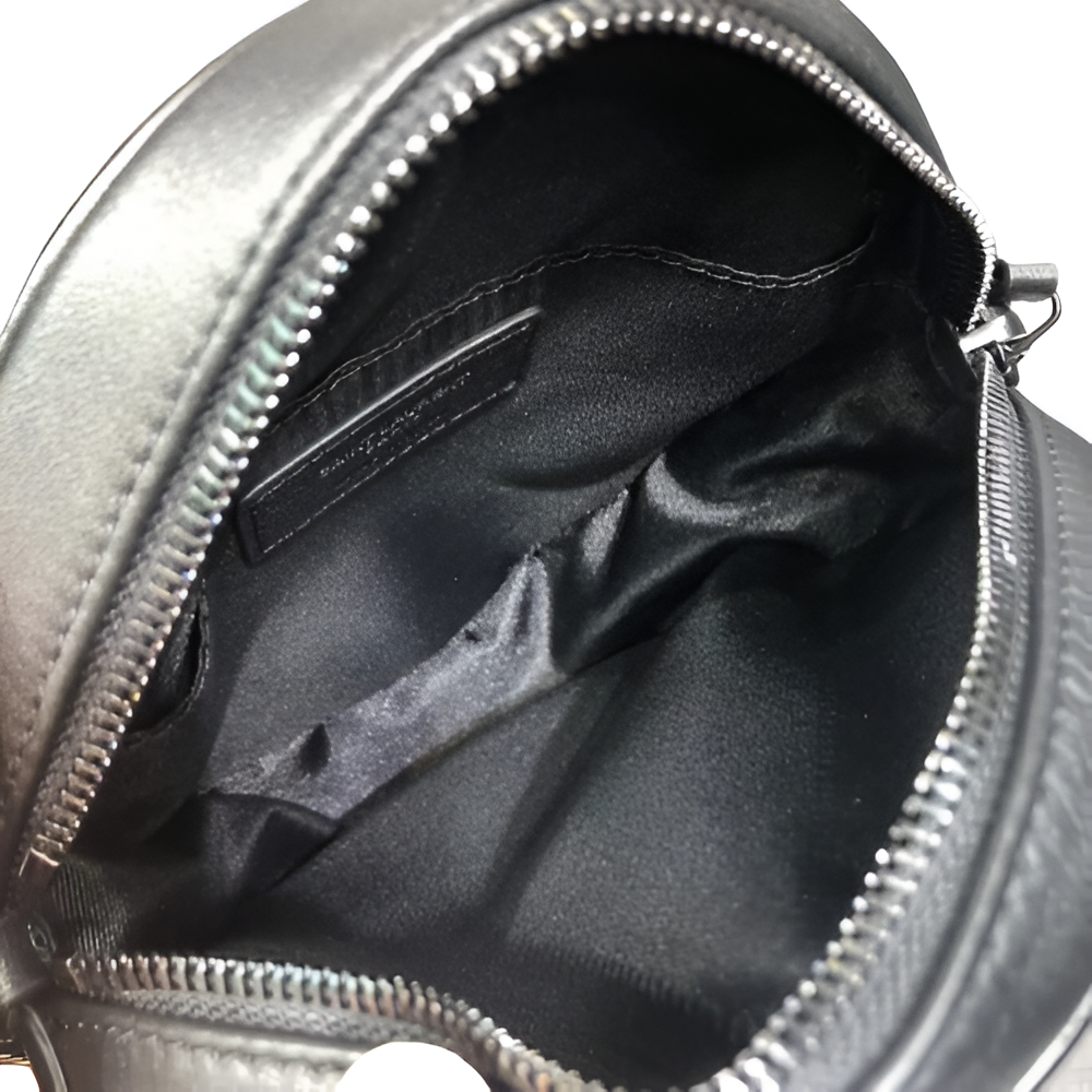 YSL Black Quilted Round Crossbody Bag