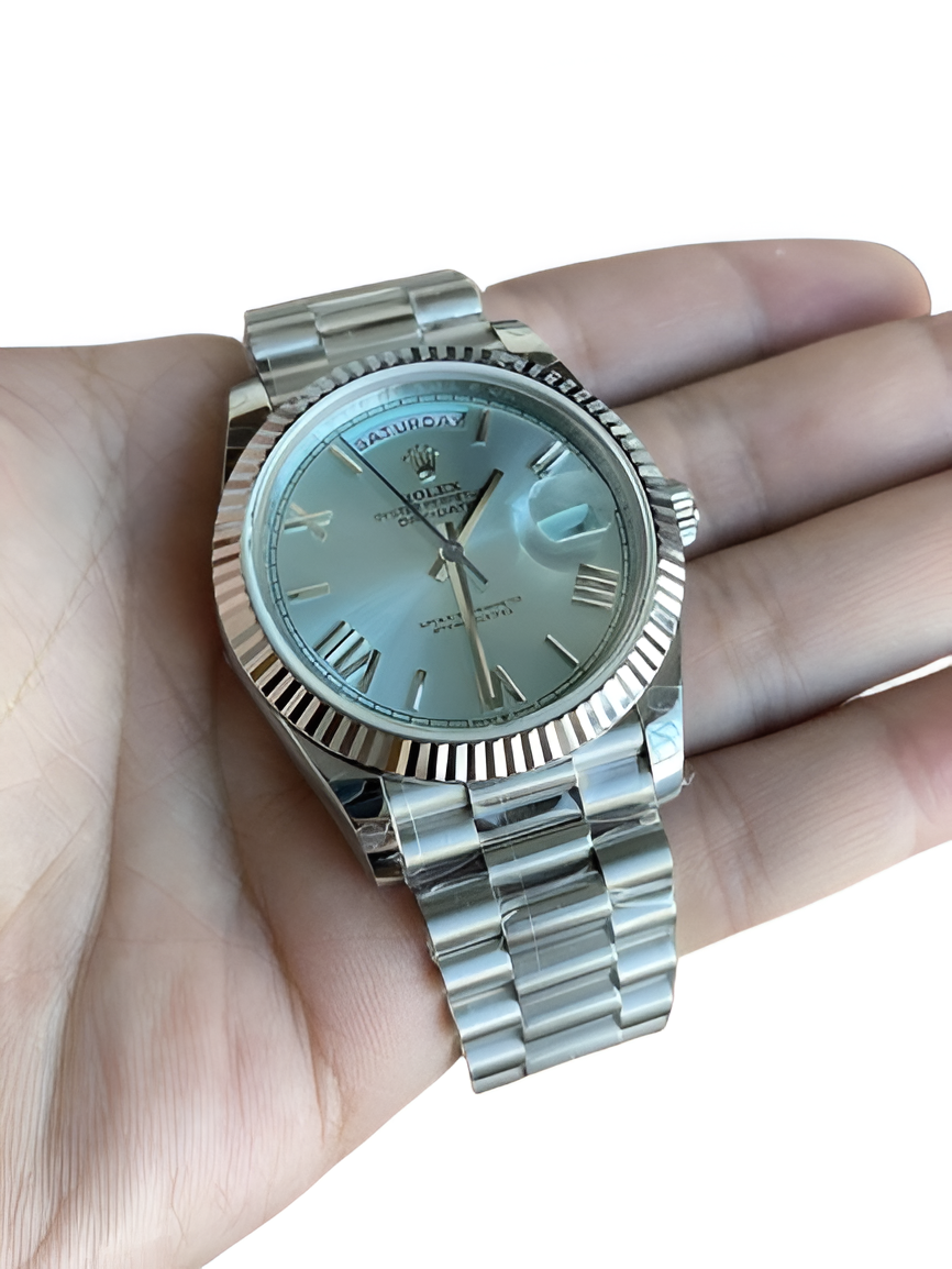 Rolex Day-Date Platinum Ice Blue Dial Watch