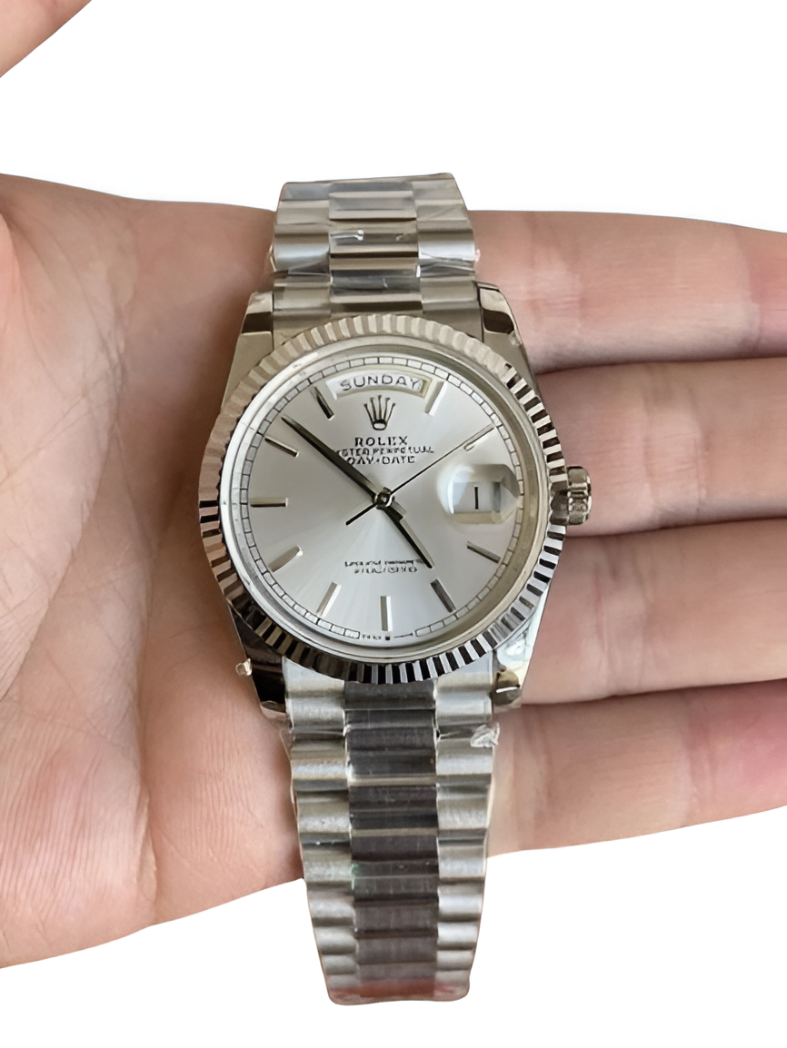 Rolex Day-Date Platinum Silver Dial Watch