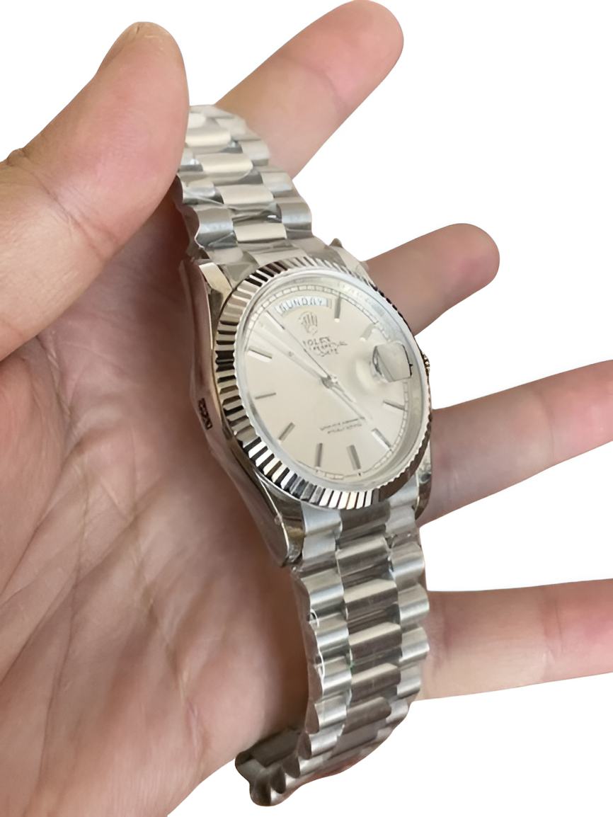Rolex Day-Date Platinum Silver Dial Watch