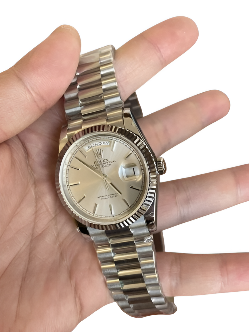 Rolex Day-Date Platinum Silver Dial Watch