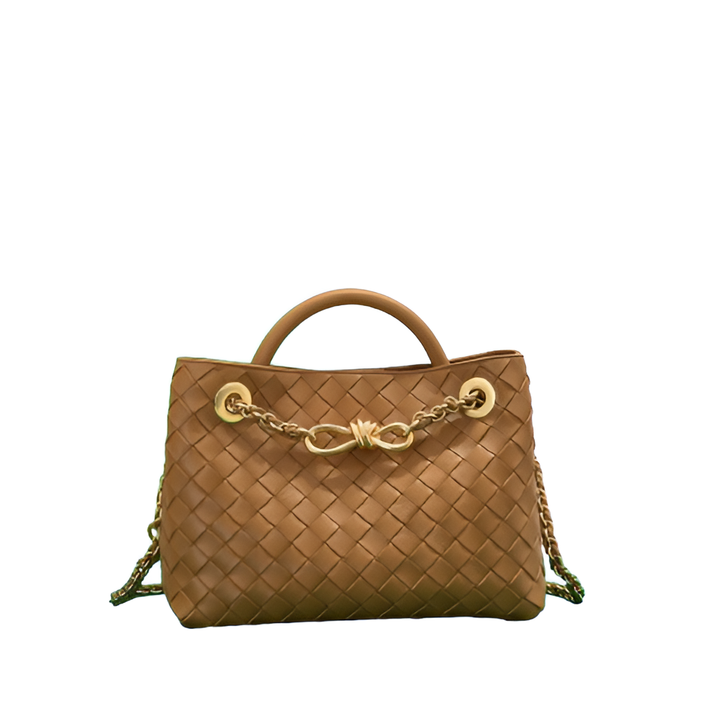 Bottega Tan Woven Leather Chain Bag