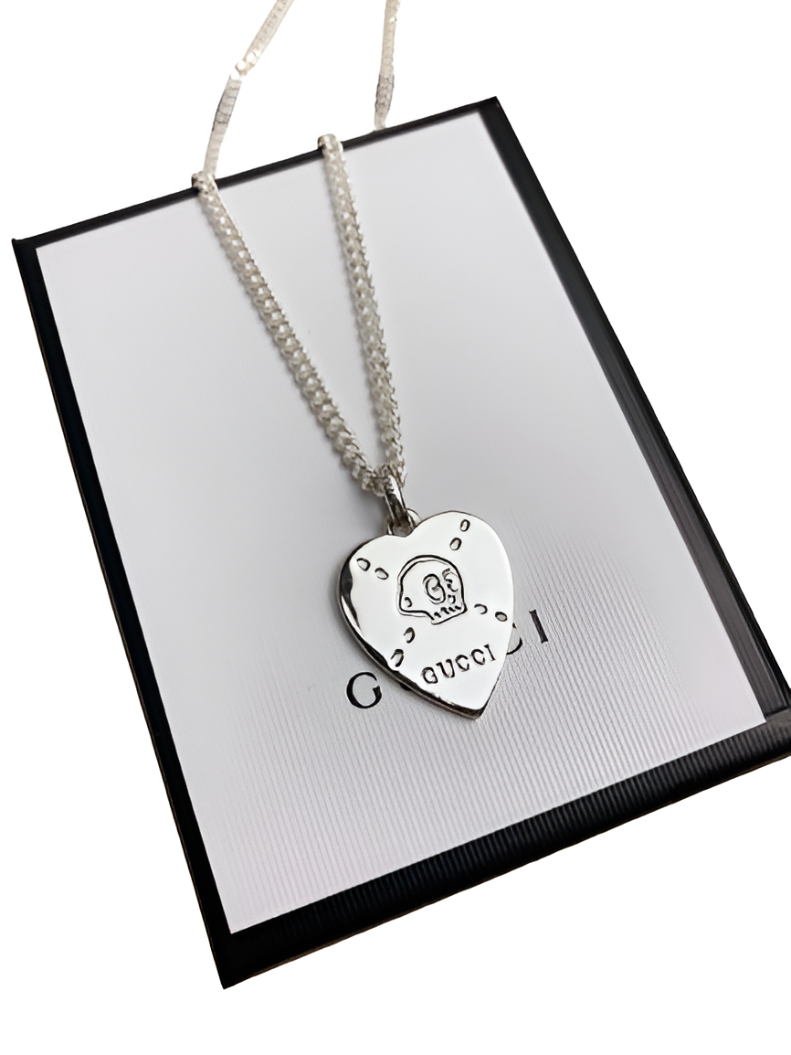 Gucci Silver Heart Pendant Necklace