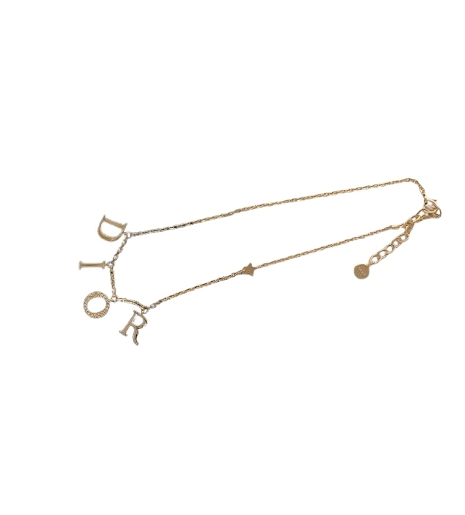 Dior Gold Letter Logo Necklace