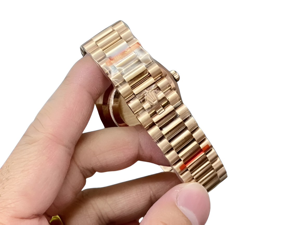 Rolex Day-Date Rose Gold Black Marble Dial Watch