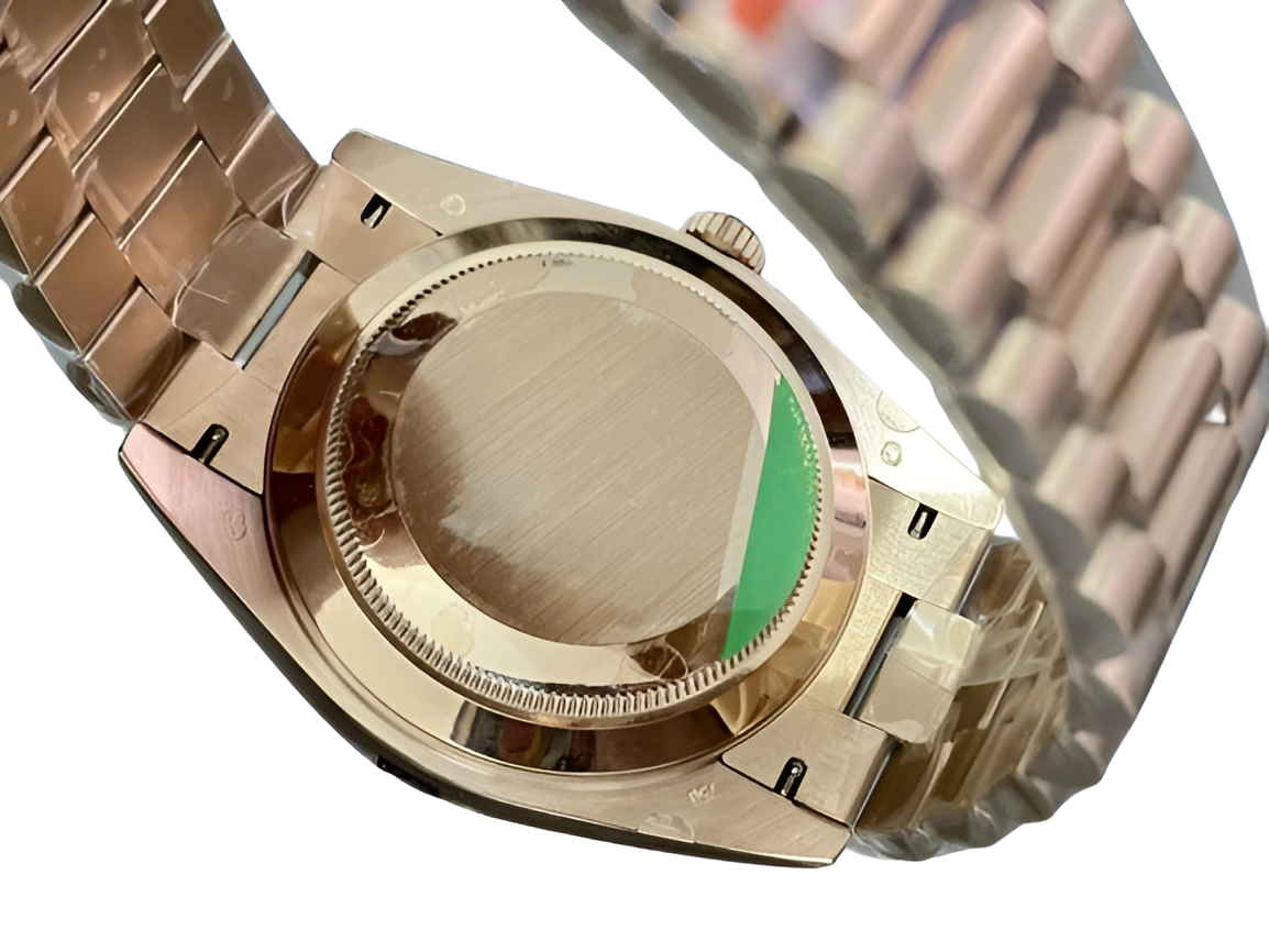 Rolex Day-Date Rose Gold Black Marble Dial Watch