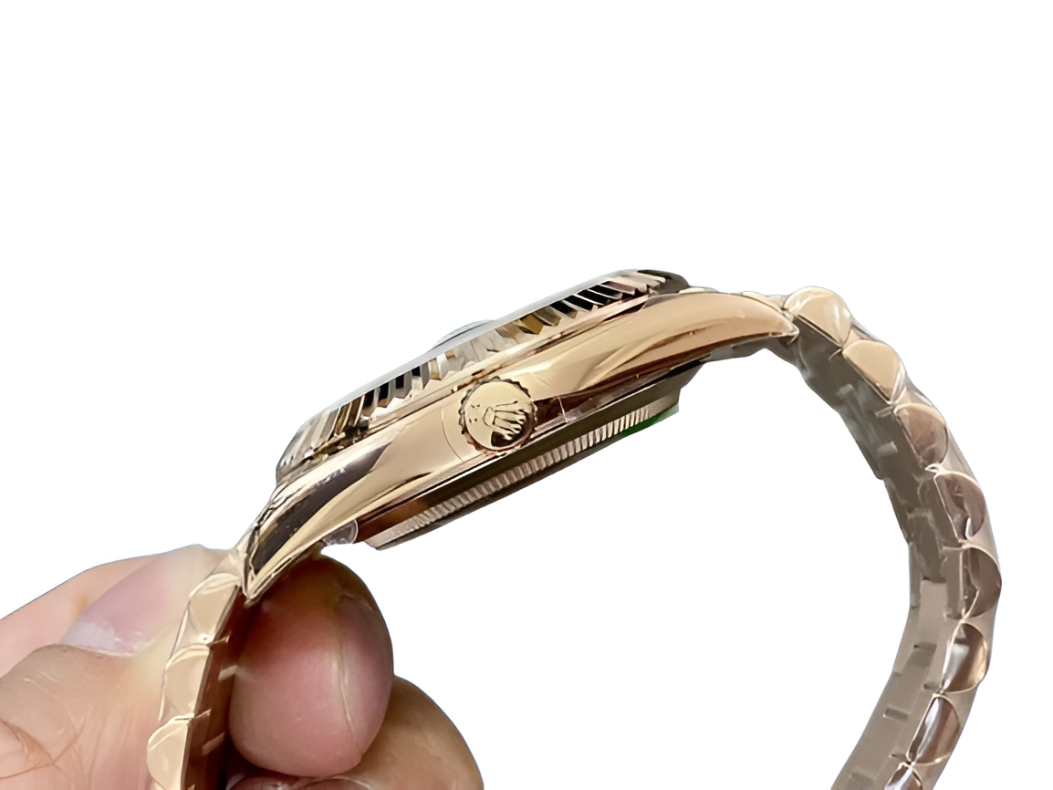 Rolex Day-Date Rose Gold Black Marble Dial Watch
