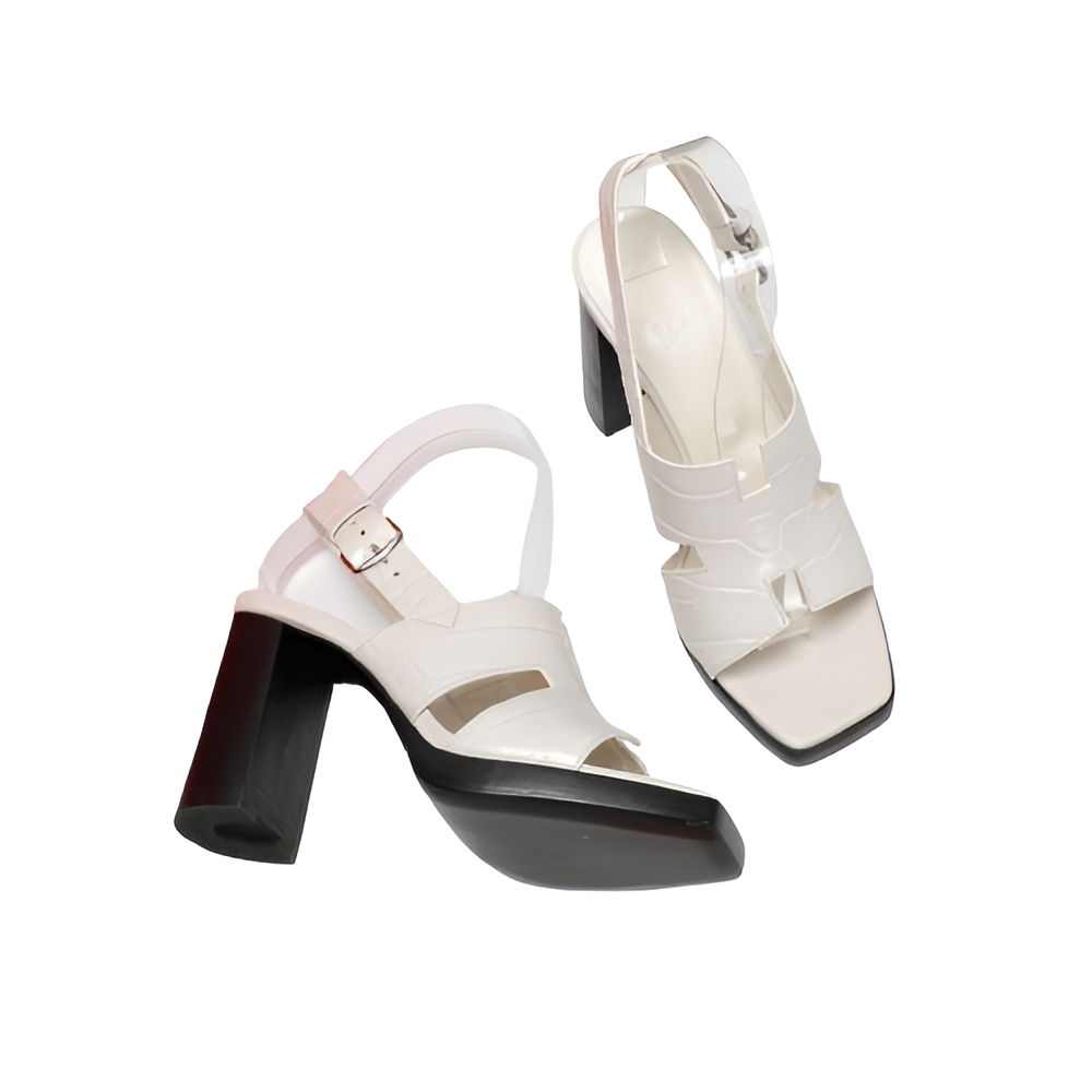 Hermes Women's White Heeled Sandals